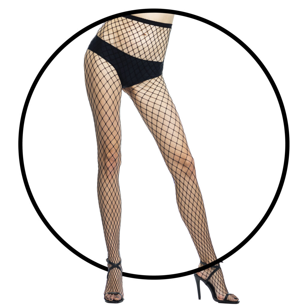 Black Mid Large Net High Waist Fishnet Tights