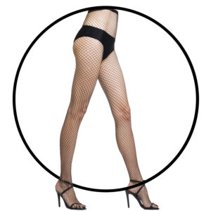 Black Mid Net High Waist Fishnet Tights