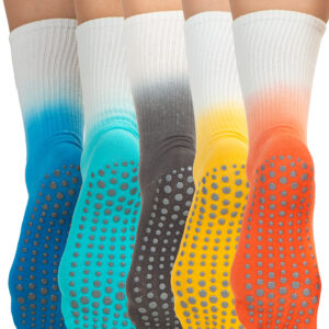 Yoga Grip Socks for Women – 5-Pair Set – Anti-Slip Socks with Rubber Dots for Pilates